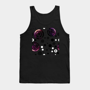 Watercolor Purple Circles and Black Lines Tank Top